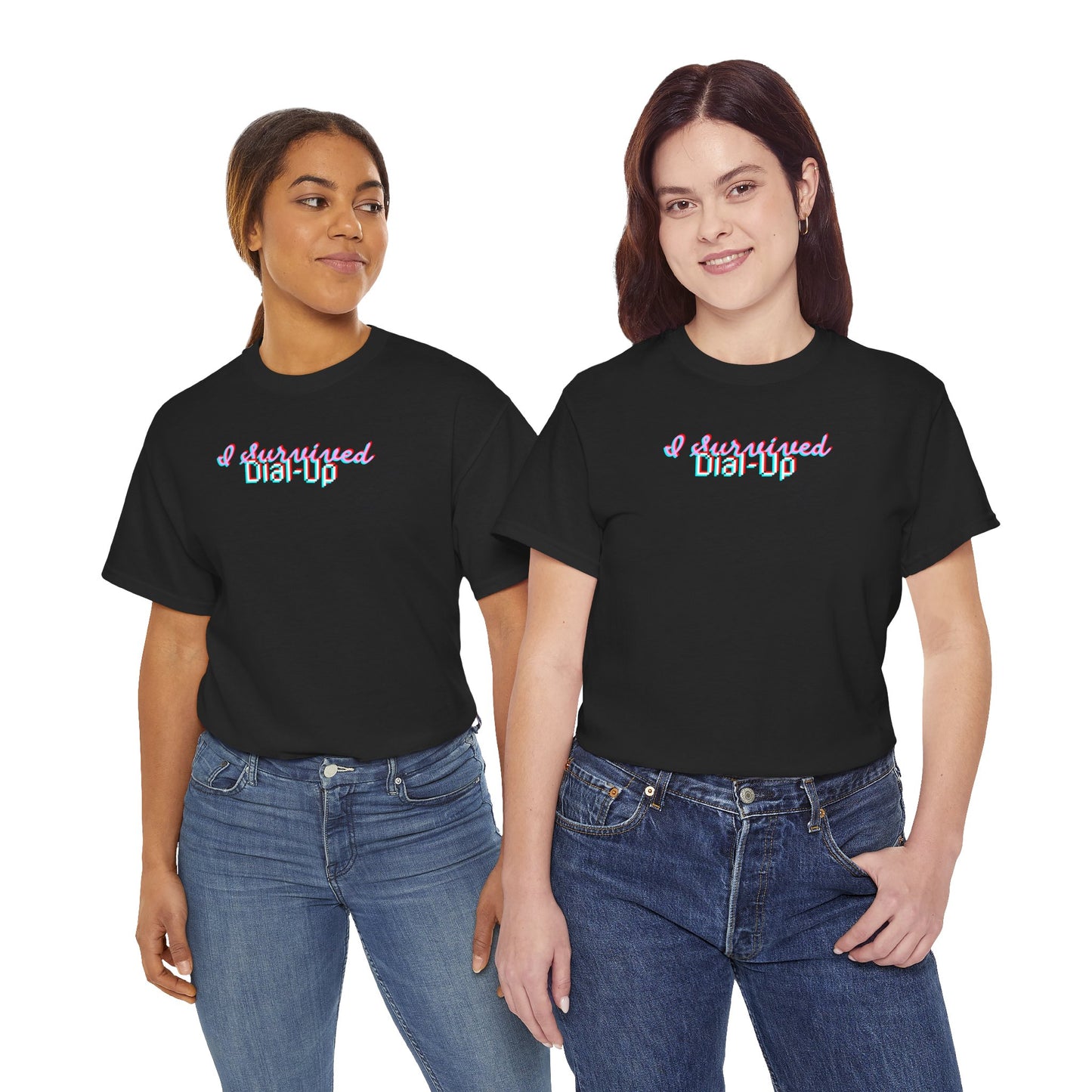 I Survived Dial Up 90s Unisex Heavy Cotton Tee