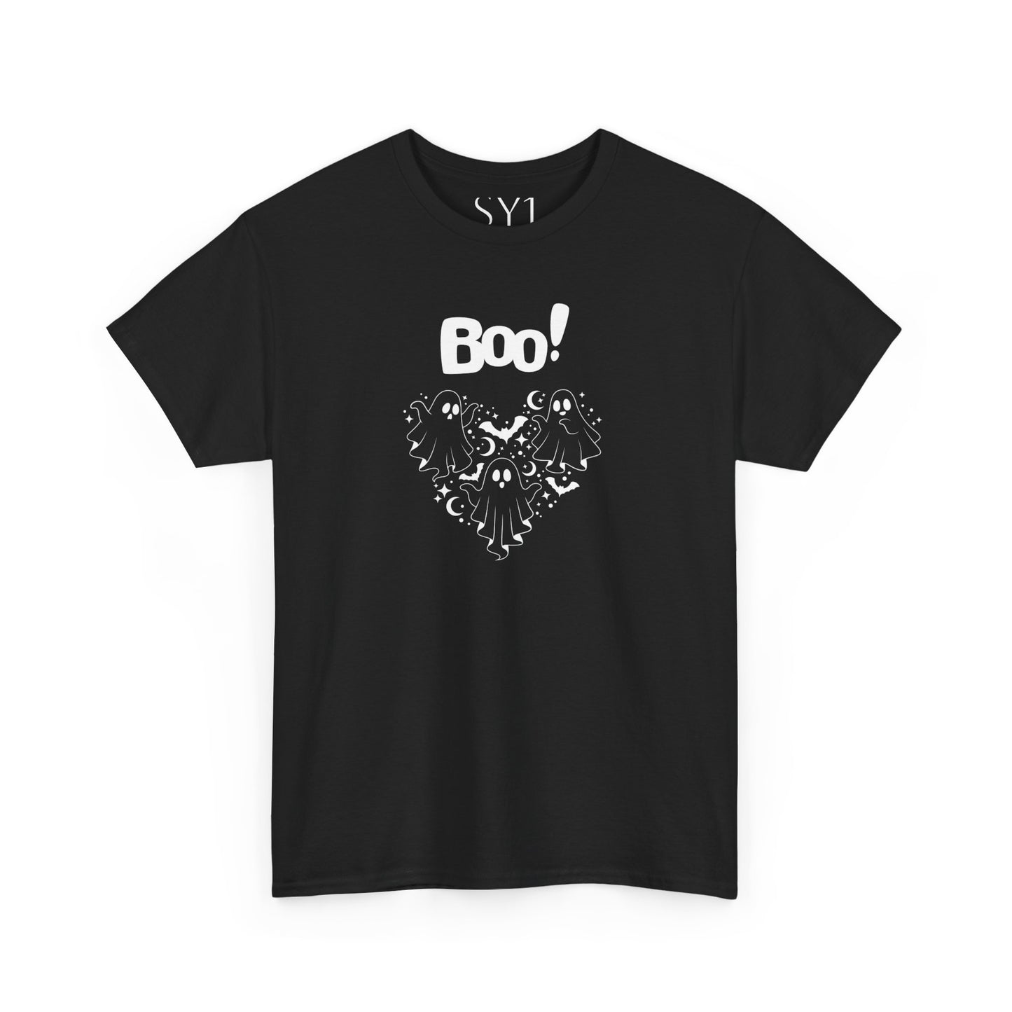 BOO Ghost Heart Unisex Heavy Cotton Tee