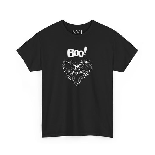 BOO Ghost Heart Unisex Heavy Cotton Tee